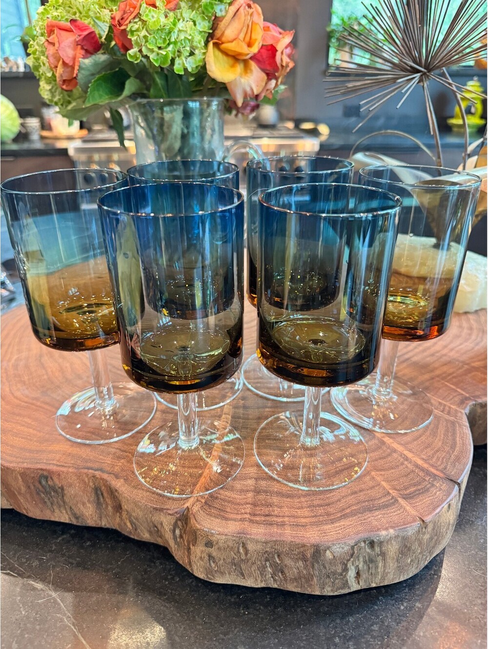 Stunning Mid-Century Modern Denby Aurora Water Goblets – Set of 6